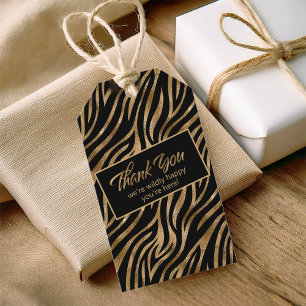 Étiquettes-cadeau Bachelorette Zebra Black Gold ID1151