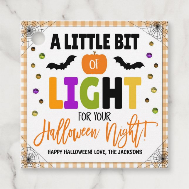 Étiquettes Cadeau Baguette Lumineuse Halloween Balises cadeaux (Devant)