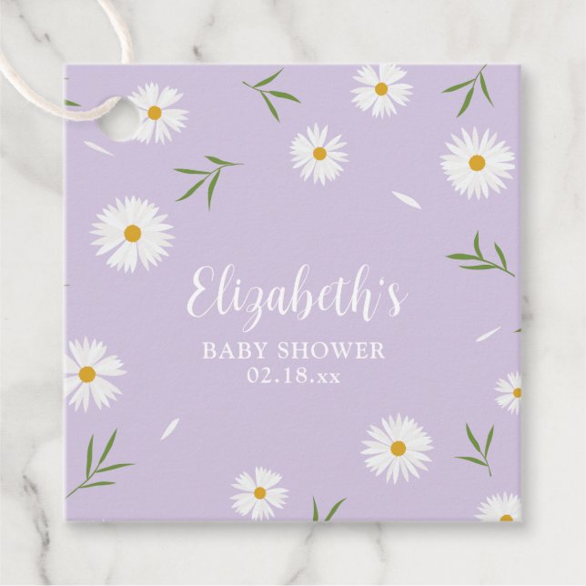 Étiquettes Cadeau Baies blanches Pastel Purple Baby shower minimalis (Devant)