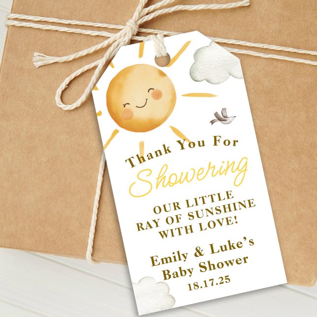 Étiquettes-cadeau Baignade Bébé Bohème Soleil Fête de Naissance Mixt (Créateur téléchargé)