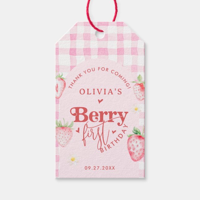Étiquettes-cadeau Baisy mignonne fraise première photo Briquet (Devant)