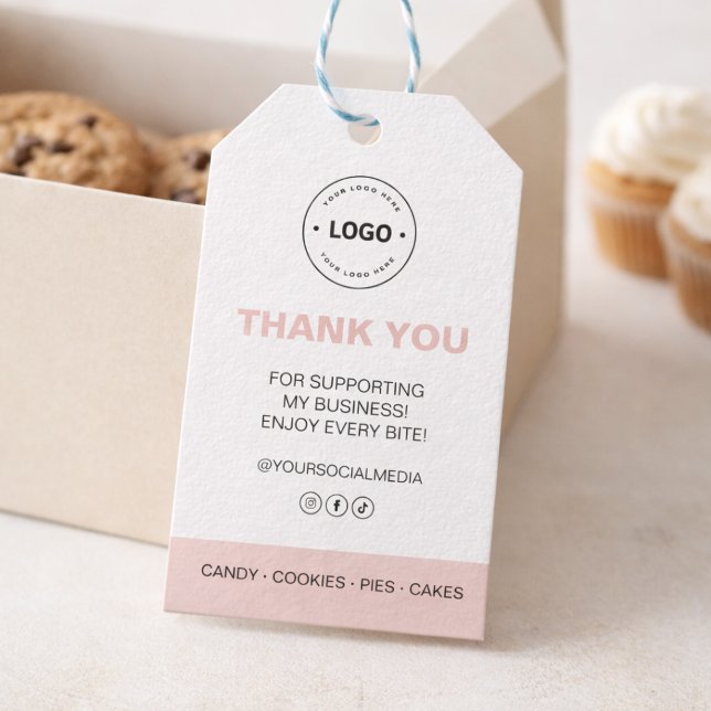 Étiquettes-cadeau Bakery Custom Logo Thank You (Bakery Custom Logo Thank You Gift Tags)