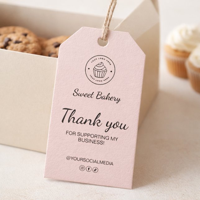 Étiquettes-cadeau Bakery Custom Logo Thank You (Bakery Custom Logo Thank You Gift Tags)