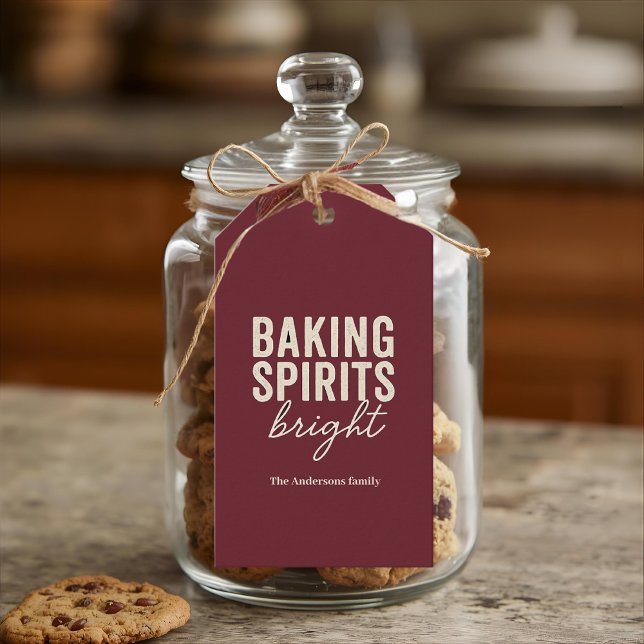 Étiquettes-cadeau Baking Spirits Bright Burgundy Christmas (Créateur téléchargé)