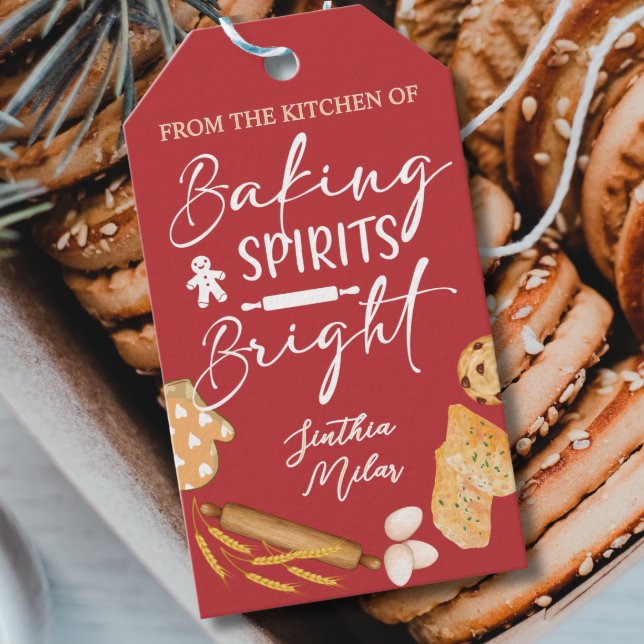 Étiquettes-cadeau Baking Spirits Bright Personnalisé Vacances Baking (Créateur téléchargé)