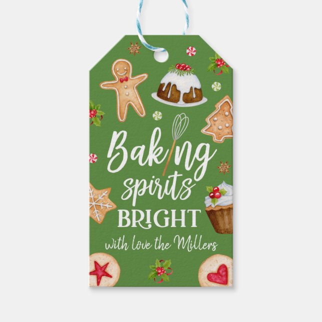 Étiquettes-cadeau Baking Spiritueux Noël Fête Baking (Devant)