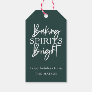 Étiquettes-cadeau Baking Spiritueux Vacances Vert
