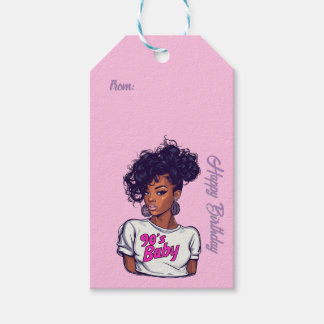 Étiquettes-cadeau Balise 90's Girl Birthday Bash (rose)