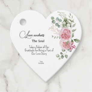 Étiquettes Cadeau Balise Amour Ancres l'Âme Peonies Mariage Favor