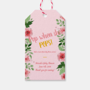 Étiquettes-cadeau Balise baby shower mini champagne