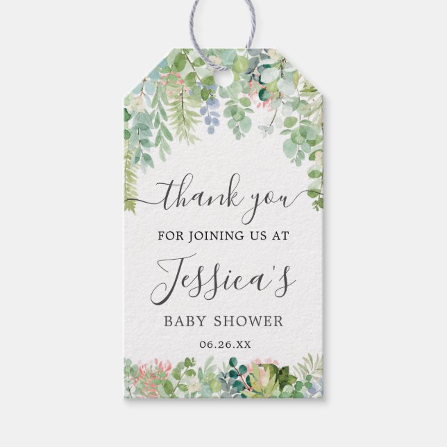 Étiquettes-cadeau Balise Baby shower vert doux Favoriser (Devant)