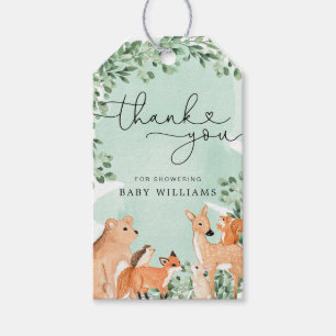 Étiquettes-cadeau Balise Baby shower vert Favoriser les animaux de b