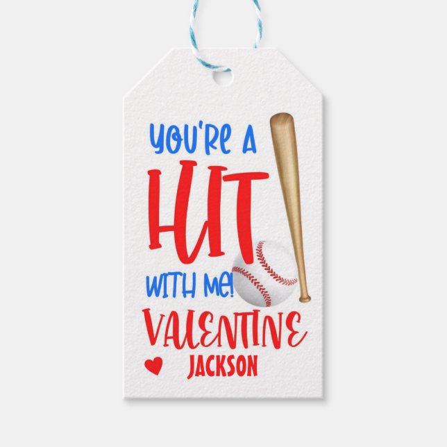 Étiquettes-cadeau Balise Baseball Valentine Card, Baseball Favoriser (Devant)