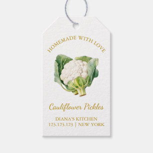 Étiquettes-cadeau Balise blanche de chou-fleur simple fait maison