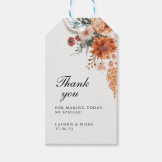 Étiquettes-cadeau Balise Boho Fall Merci Favor