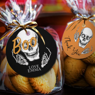 Étiquettes Cadeau Balise Boo Skull 👓