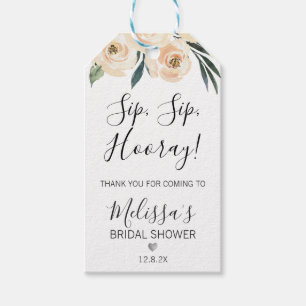 Étiquettes-cadeau Balise Broussailler Fête des mariées florale Sip