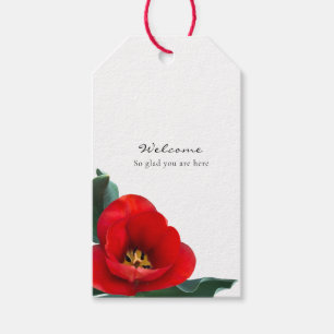 Étiquettes-cadeau Balise cadeau à double face de la tulipe rouge