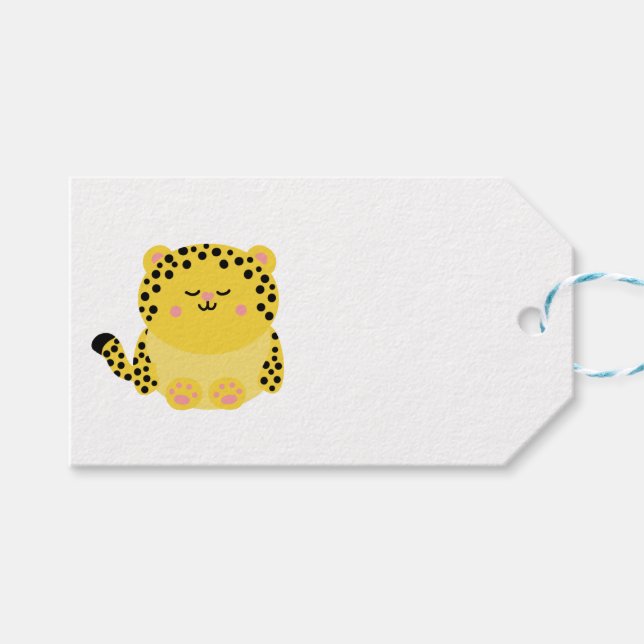 Étiquettes-cadeau Balise cadeau animal de style kawaii (Devant (Horizontal))