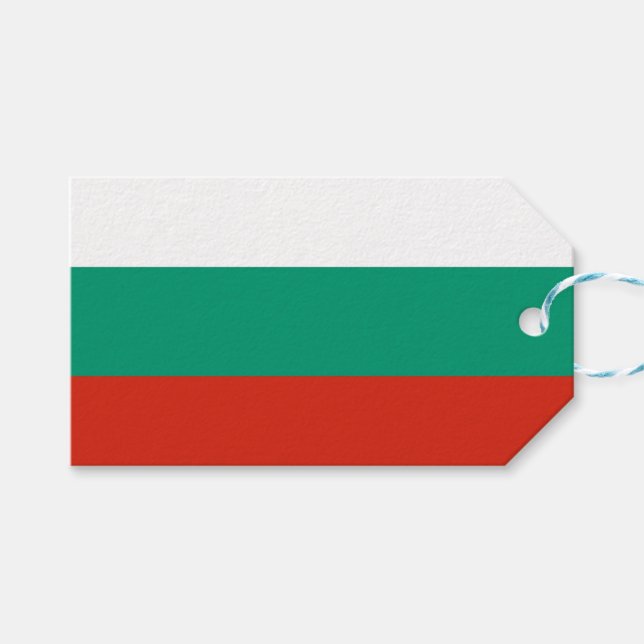 Étiquettes-cadeau Balise cadeau avec drapeau de Bulgarie (Devant (Horizontal))