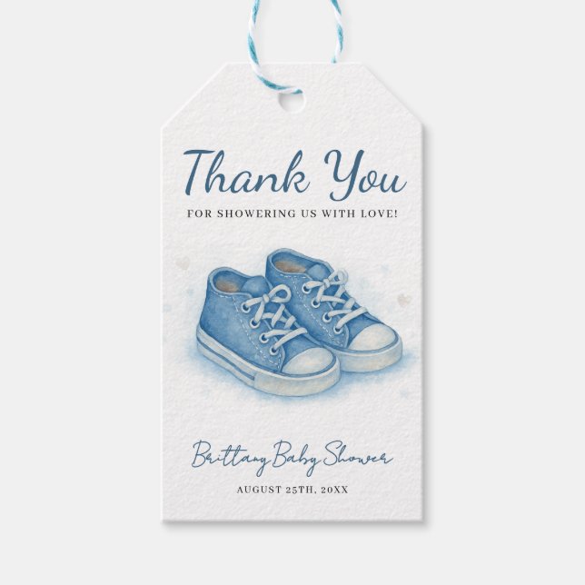 Étiquettes-cadeau Balise Cadeau Baby shower Basket Little Kicks (Devant)