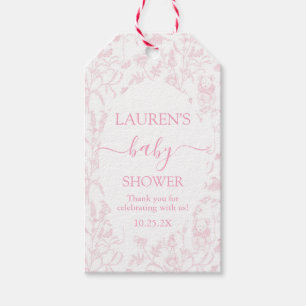 Étiquettes-cadeau Balise cadeau Baby shower fille en toile rose
