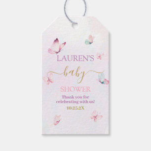 Étiquettes-cadeau Balise cadeau Baby shower rose pourpre