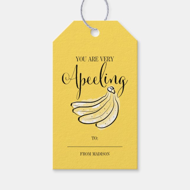Étiquettes-cadeau Balise cadeau Banana Valentine amusante Pun de fru (Devant)