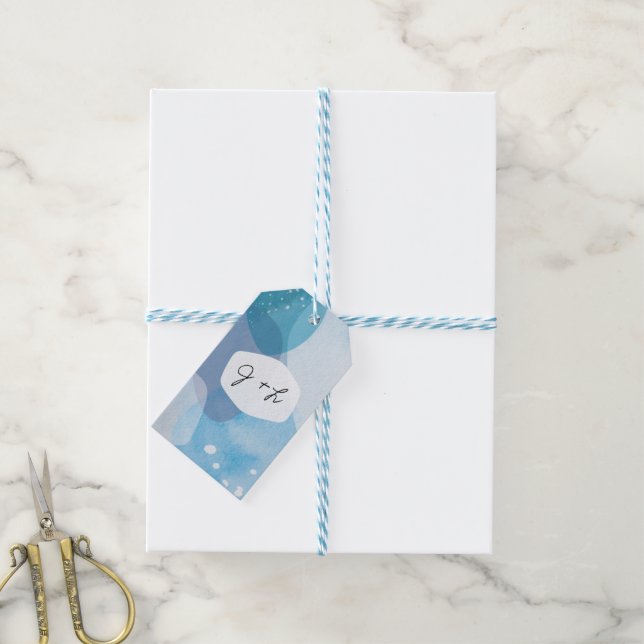 Étiquettes-cadeau Balise cadeau bleu Pacifique (Avec de laficelle)