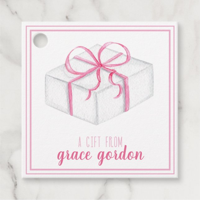 Étiquettes Cadeau Balise Cadeau cadeau pour filles roses (Devant)