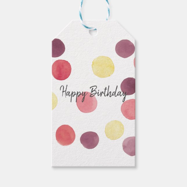 Étiquettes-cadeau Balise cadeau Cercle Aquarelle jolie personnalisab (Devant)