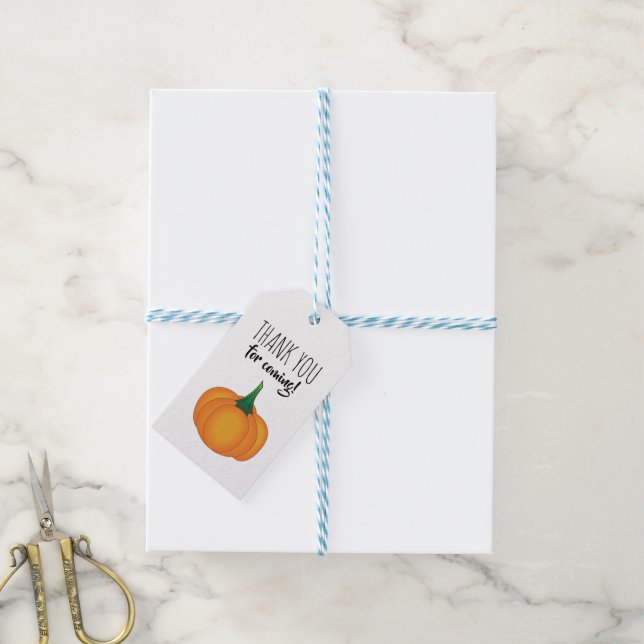 Étiquettes-cadeau Balise cadeau citrouille simple (Avec de laficelle)
