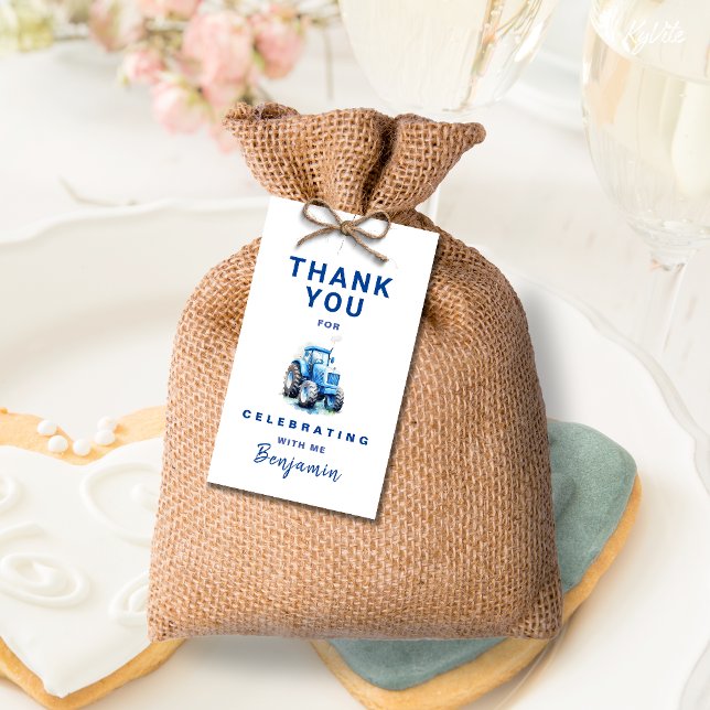 Étiquettes-cadeau Balise cadeau d'anniversaire de Merci de Blue Trac (Créateur téléchargé)