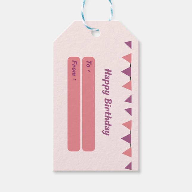 Étiquettes-cadeau Balise cadeau d'anniversaire heureuse (Devant)