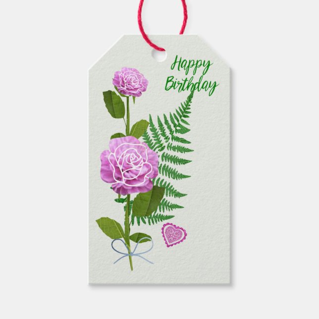 Étiquettes-cadeau Balise cadeau d'anniversaire heureuse : (Devant)