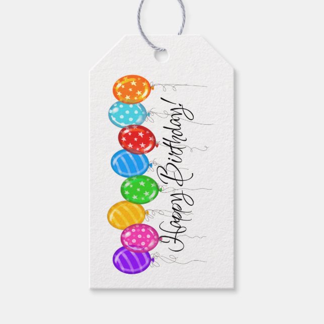 Étiquettes-cadeau Balise cadeau d'anniversaire heureuse - SRF (Devant)