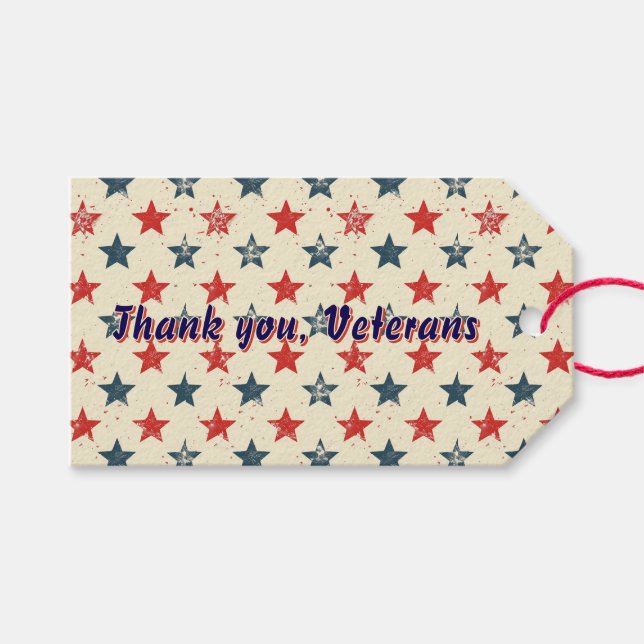 Étiquettes-cadeau Balise cadeau d'appréciation de Merci patriotique  (Devant (Horizontal))