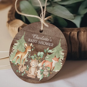 Étiquettes Cadeau Balise cadeau de Baby shower de bois rustique Favo