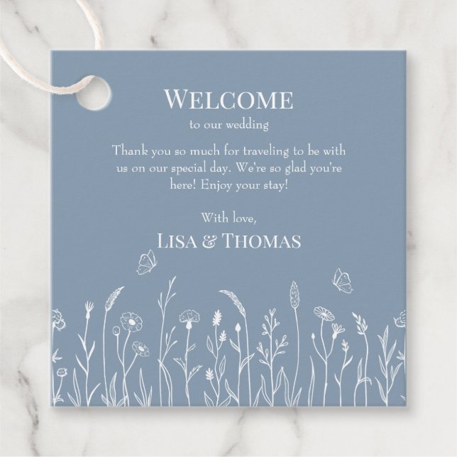 Étiquettes Cadeau Balise cadeau de bienvenue pour les fleurs sauvage (Devant)