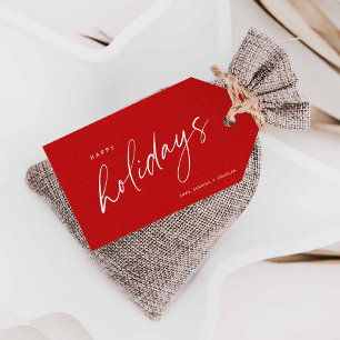 Étiquettes-cadeau Balise cadeau de calligraphie de Noël minimaliste