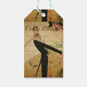 Étiquettes-cadeau Balise cadeau de carte postale française