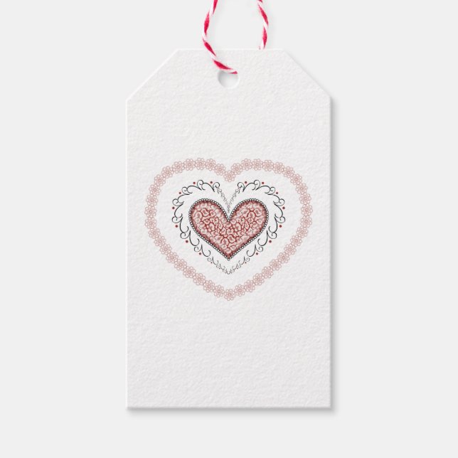 Étiquettes-cadeau Balise cadeau de coeur joyeux (léopard) (Devant)