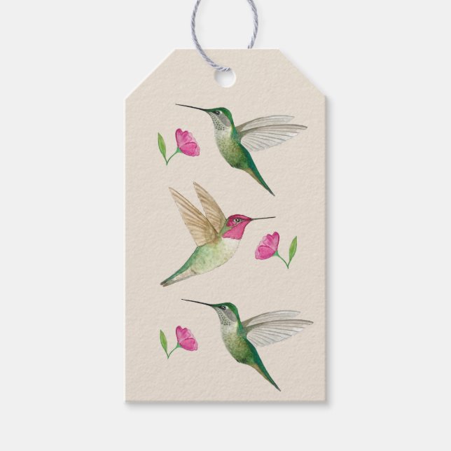 Étiquettes-cadeau Balise cadeau de colibris Anna (Devant)