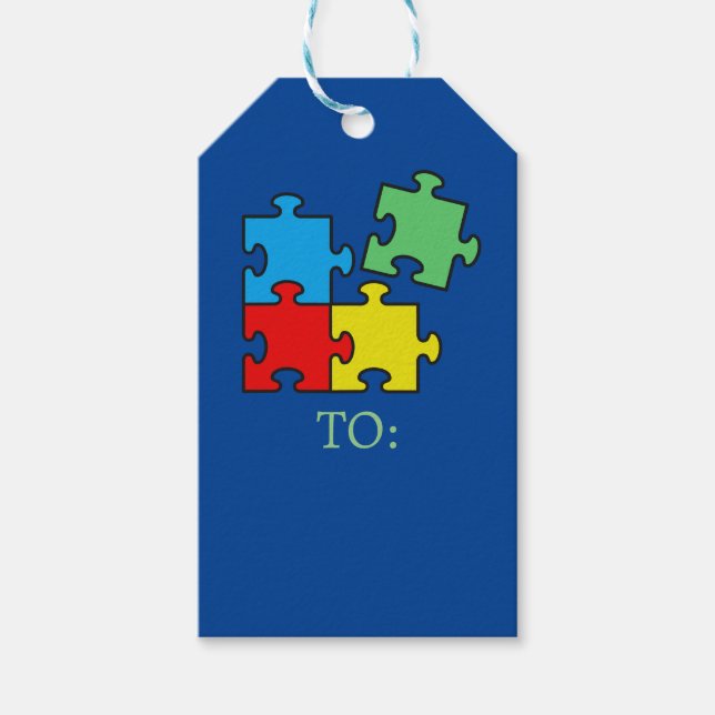 Étiquettes-cadeau Balise cadeau de conception Jigsaw Puzzle Pieces (Devant)