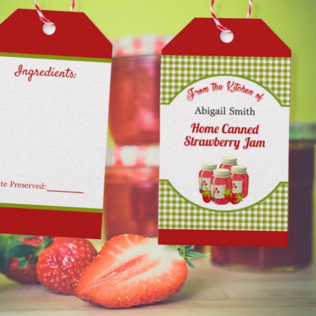 Étiquettes-cadeau Balise cadeau de confiture de fraise cuite dans la (Créateur téléchargé)