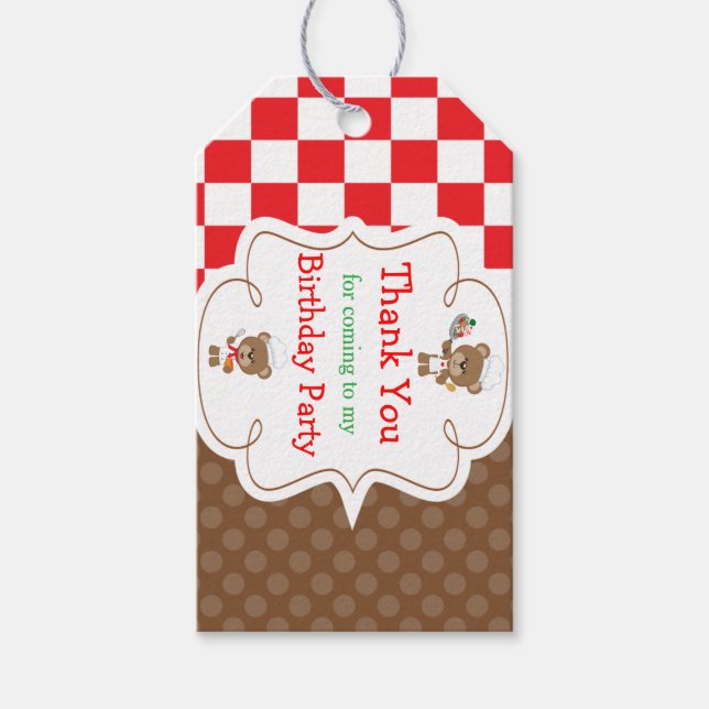 Étiquettes-cadeau Balise cadeau de cuisine Chef Oears Merci (Devant)