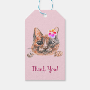 Étiquettes-cadeau Balise Cadeau de dessin mignonne de chat