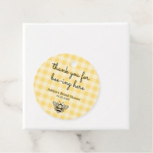 Étiquettes Cadeau Balise cadeau de Fête des mariées d'abeille jaune