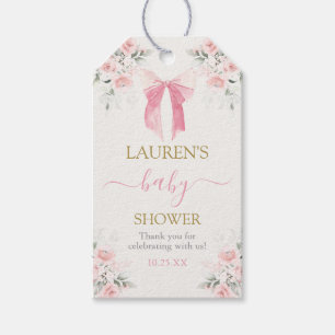 Étiquettes-cadeau Balise cadeau de fille Baby shower de l'ours rose