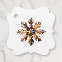 Balise cadeau de flocon de neige en or